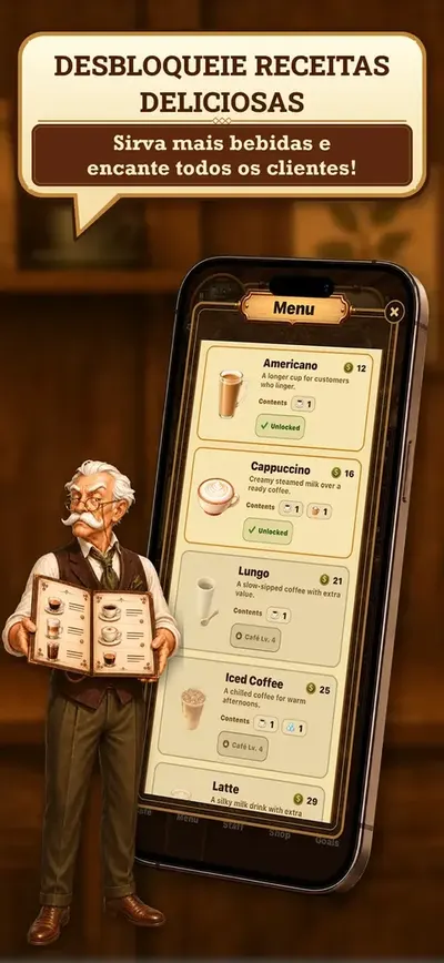 Desbloqueie receitas deliciosas — Sirva mais bebidas e encante todos os clientes